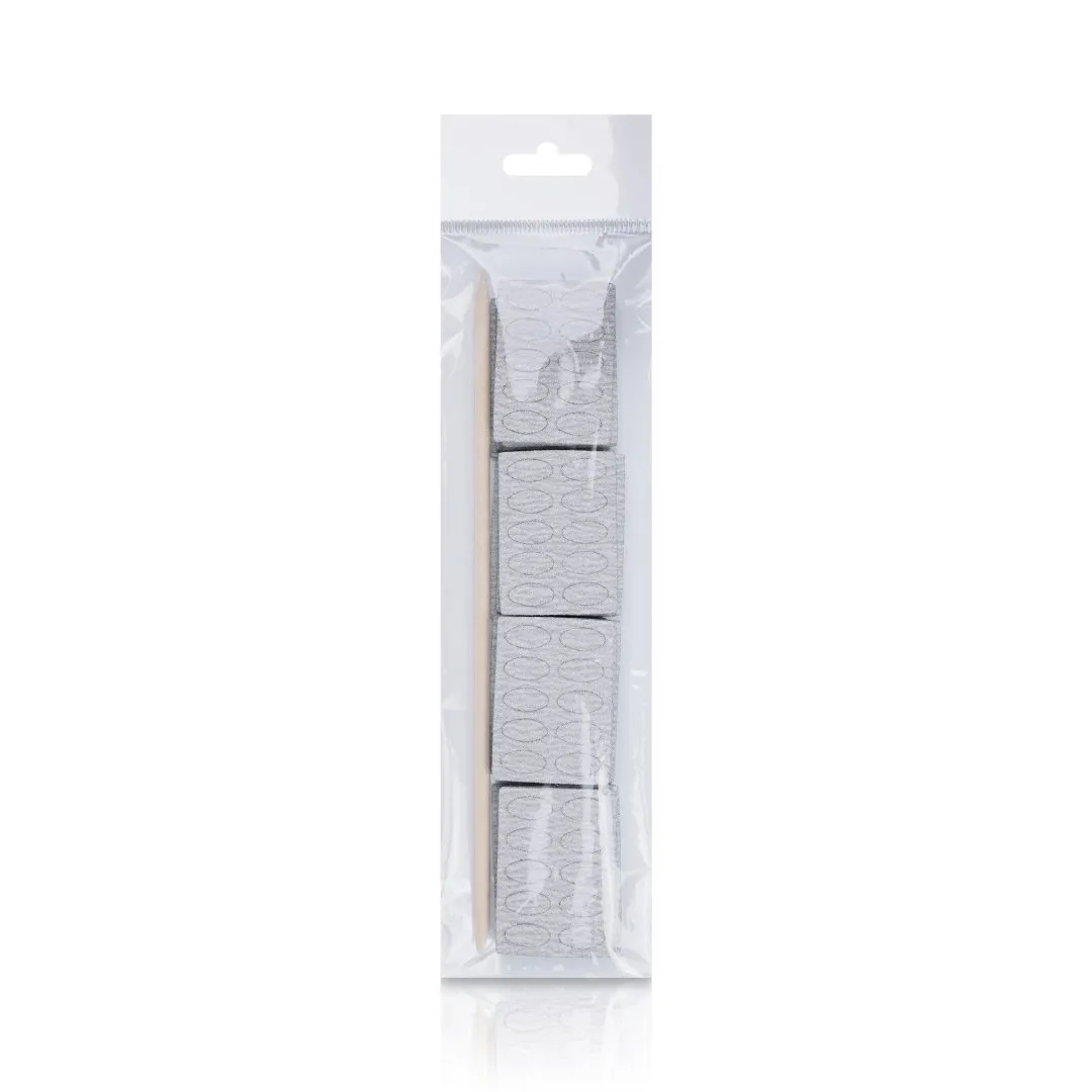 Mini set brúsnych nálepiek na kožičky s dreveným pusherom – 180 grit – 200 ks