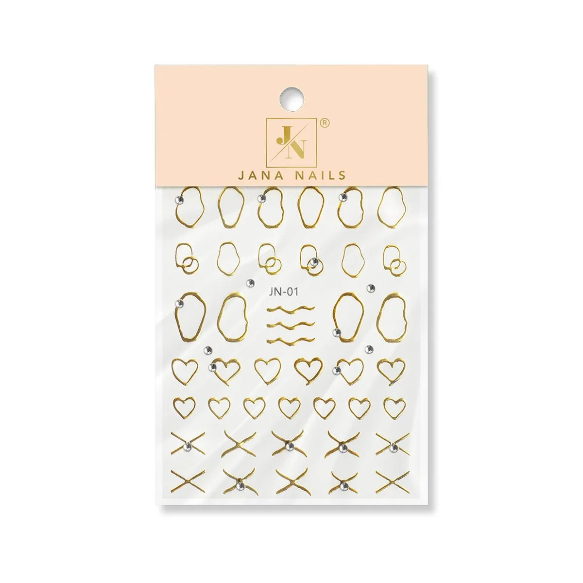 Nail flexy stickers Heart Gold