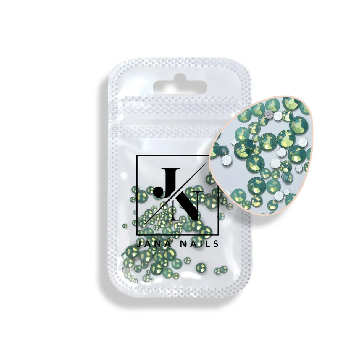 Opal Green kamienky mix size 100 pcs