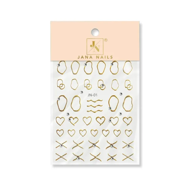Nail flexy stickers Heart Gold