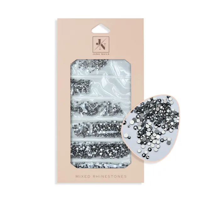 Big mix rhinestones Dark silver / bag