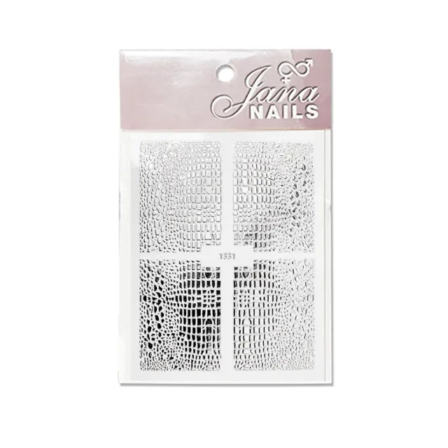 Nail stickers animal print No1 / silver